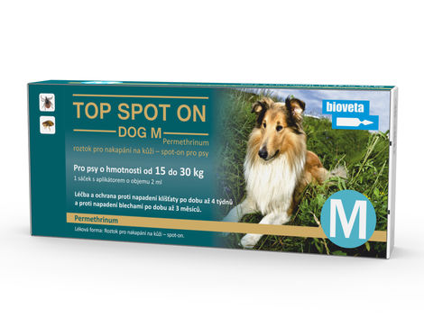 Obrázek produktu - TOP SPOT ON DOG M 1x2 ml (pes 15-30 kg)